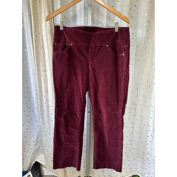 Jag Jeans Women's Petites High Rise Corduroy Straight Leg Pull On Pants 14 - Picture 3 of 7
